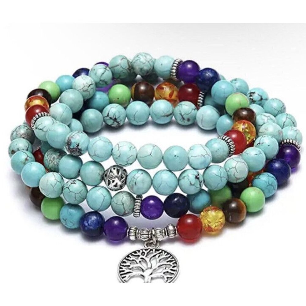 Mala Beads Bracelet Necklace 6mm 108 Prayer Beads for Meditation Yoga Prayer